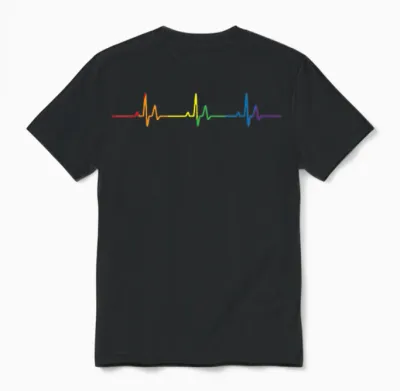 Homosexueller Herzschlag Pride Rainbow Queer Gay Lesbisch Lgbtq Unisex T-Shirt - Black