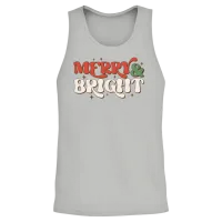 Merry & Bright Retro Christmas Unisex Tank Top - Ash – 2