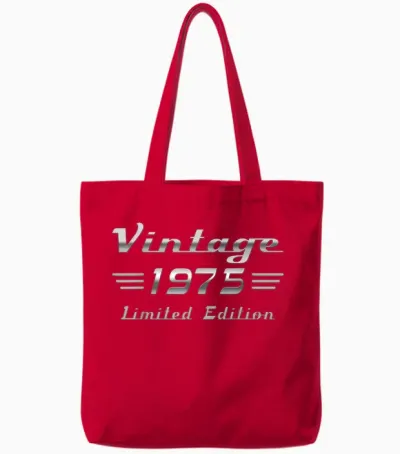 Vintage 1975 Classic Car 50th Anniversary Tote Bags - Red