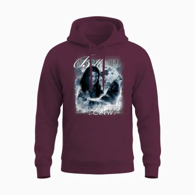 Twilight Saga Retro Jacob Wolf Moon Loca Movie Unisex Hoodie - Maroon