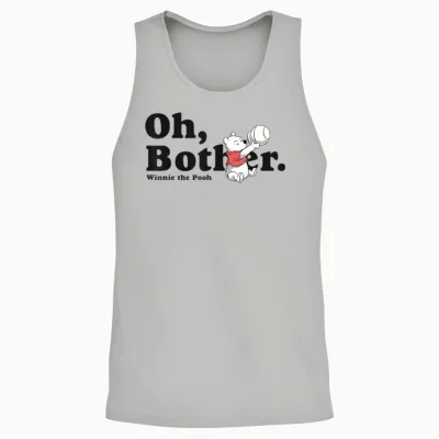 Disney Winnie the Pooh with Quote T-Shirt, White, S Unisex Tank Top - Ash