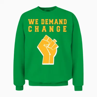 We Demand Change - Purple and Gold - Blm Unisex Sweatshirt - Irish Green