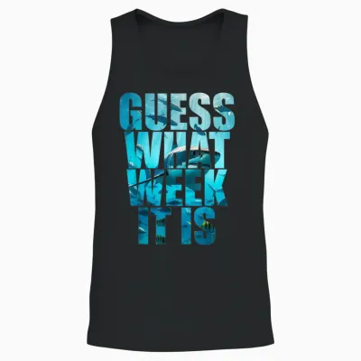 Guess What Week It Is Funny Shark Awareness Support Summer Unisex Tank Top - Black
