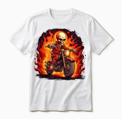 Coole Totenkopf- Und Motorradflammen Für Jungen Und Mädchen Unisex T-Shirt - White