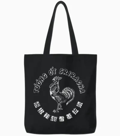 Sriracha Hot Chili Sauce Diy Costume Halloween Red T-Shirt, Black Tote Bags - Black