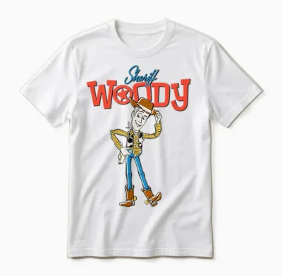 Disney Pixar Toy Story 4 Sheriff Woody Cowboy Unisex T-Shirt - White