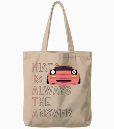 Miata Is Always the Answer Tote Bags - Natural