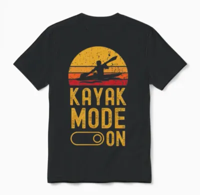 Kayak Retro Unisex T-Shirt - Black