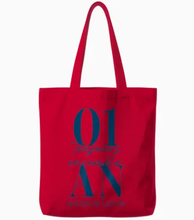 Idée Cadeau Couple 1 an De Mariage - Noces De Coton Tote Bags - Red