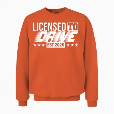 Driving Licence Test Passed Driving Test 2026 Unisex Sweatshirt - Orange