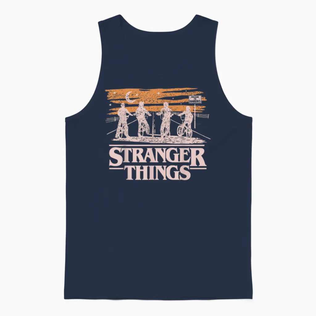 Netflix Stranger Things Night Silhouettes - Sale - Unisex Tank Top in Navy