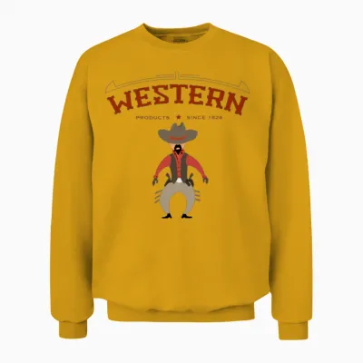 Western Retro Desing Unisex Sweatshirt - Gold