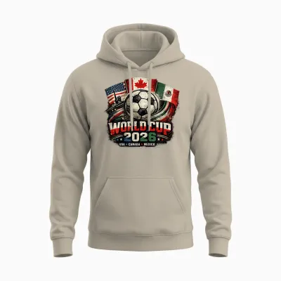 Soccer Football - World Cup 2026 Usa Canada Mexico America Unisex Hoodie - Sand