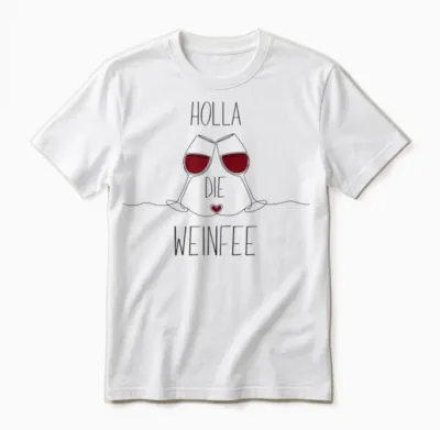 Wein Geschenkidee - Holla Die Weinfee Unisex T-Shirt - White