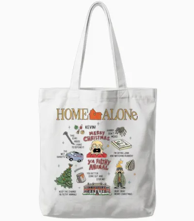 Home Alone Christmas Iconic Moments Doodle Chart Tote Bags - White