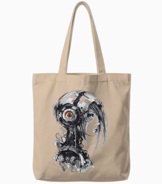 Anime Pattern Illustration, Manga T-Shirt, White, S Tote Bags in Natural
