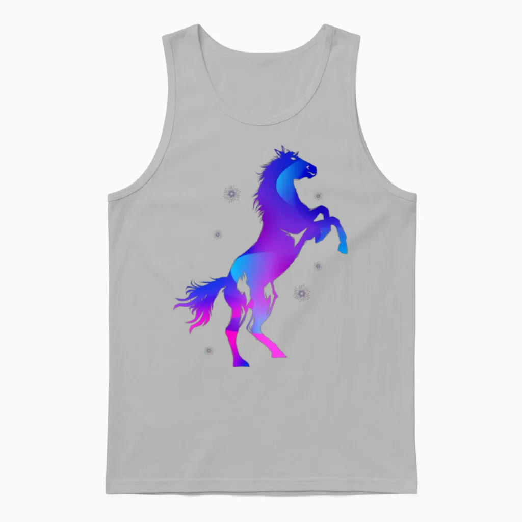 Galaxy Horses Horse Lovers Gift Unisex Tank Top in Ash