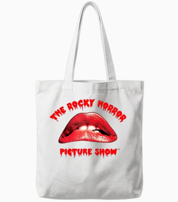 The Rocky Horror Picture Show Lips Tote Bags in White