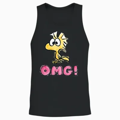 Peanuts - Snoopy Woodstock Omg Unisex Tank Top - Black