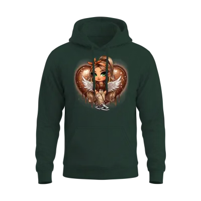 Chicana Latina Girl Style Design Graphic Unisex Hoodie - Forest