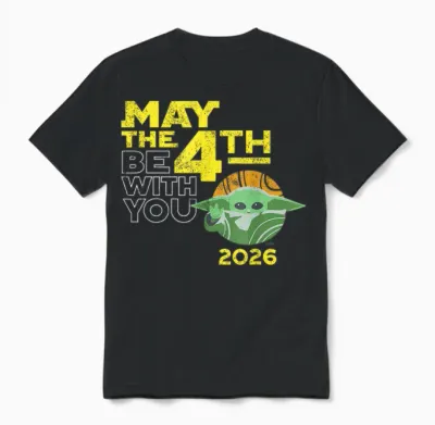 Star Wars the Mandalorian Grogu May the 4th Be with You 2026 Unisex T-Shirt - Black