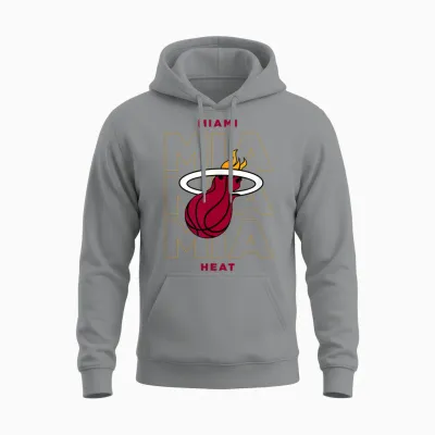 Nba - Miami Heat Stacked City Logo Unisex Hoodie - Sport Grey