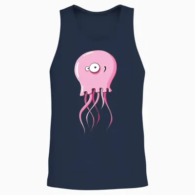 Cartoons-Funny-Jellyfish Unisex Tank Top - Navy