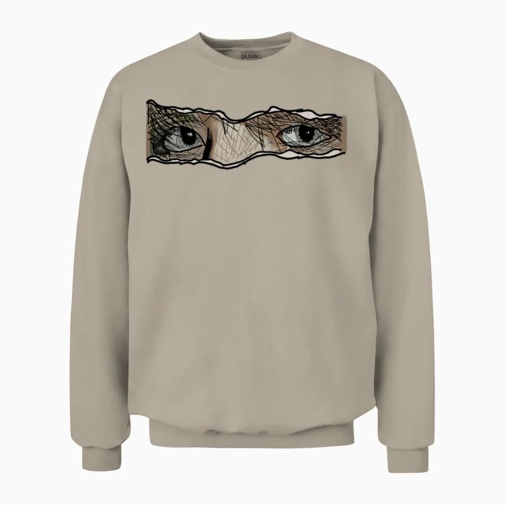 Eyes Human Unisex Sweatshirt in Sand
