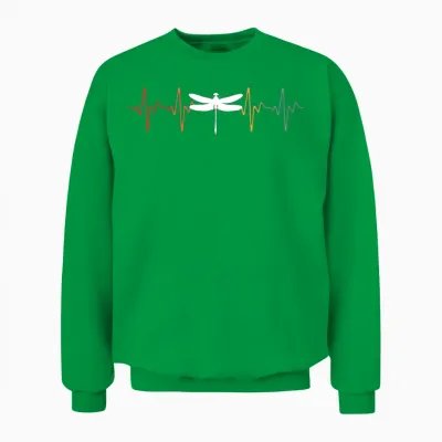 Retro Dragonfly Heartbeat Unisex Sweatshirt - Irish Green
