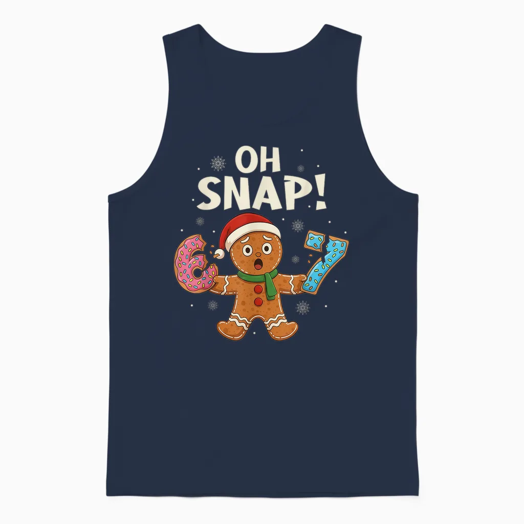 Gingerbread Six Seven 67 Bruh 6 7 Christmas Girl Boys Unisex Tank Top in Navy