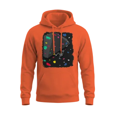 Climbing Boulder Wall Rock Climber Bouldering Unisex Hoodie - Orange