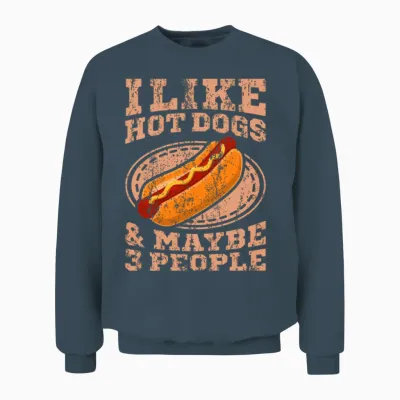I Like Hot Dogs Hot Dog Eating Contest Hot Dog Unisex Sweatshirt - Dark Heather