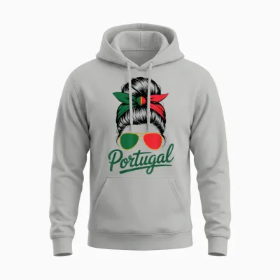 Portuguese Proud – Gift Women Portugal Flag Fun Unisex Hoodie - Ash