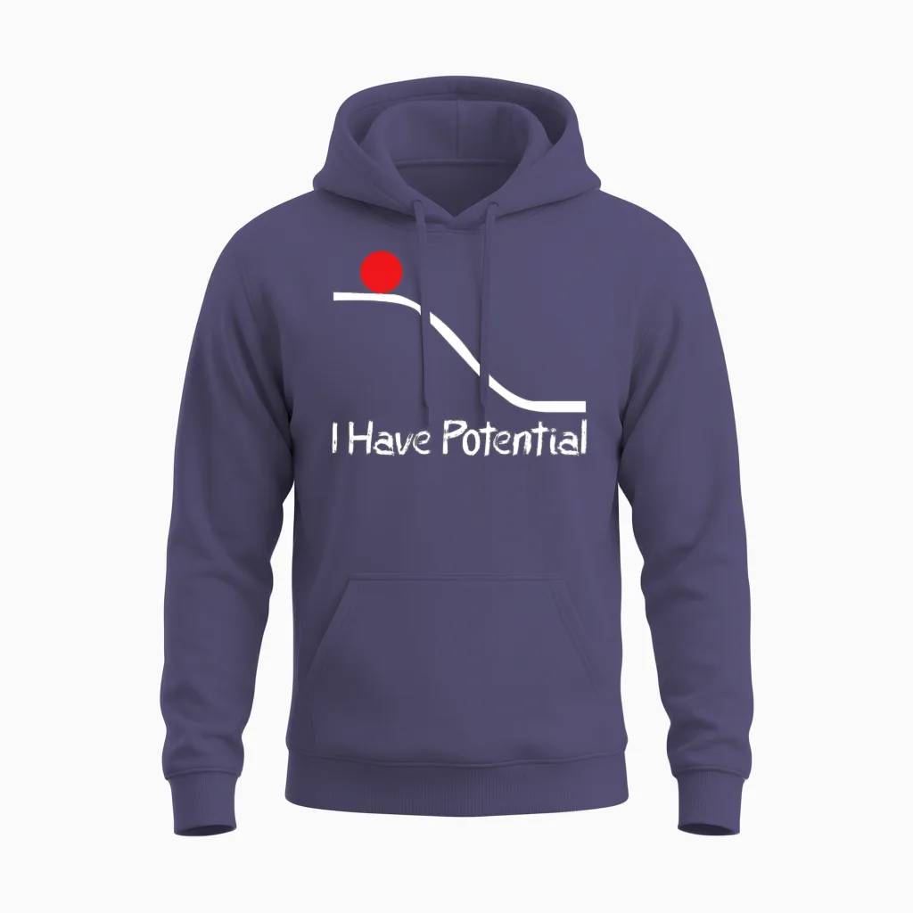 Physics I Have Potential Energy Funny Unisex Hoodie in Heather Sport Dark Navy