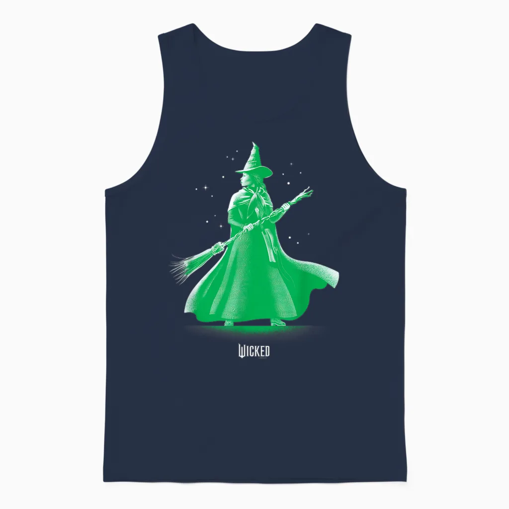 Wicked Unisex-Adults Classic Fit Green Elphaba Pose Tonal Unisex Tank Top in Navy
