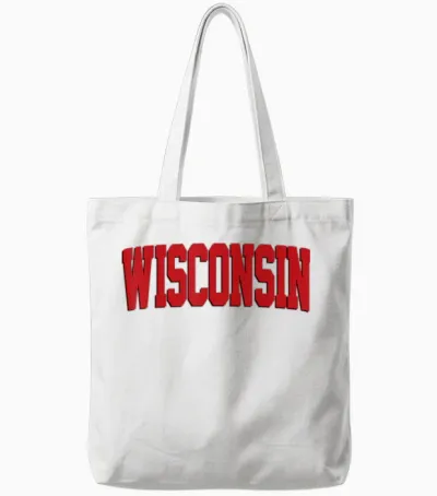 Vintage Wisconsin Mens Wisconsin Womens Red Retro Wisconsin Tote Bags - White