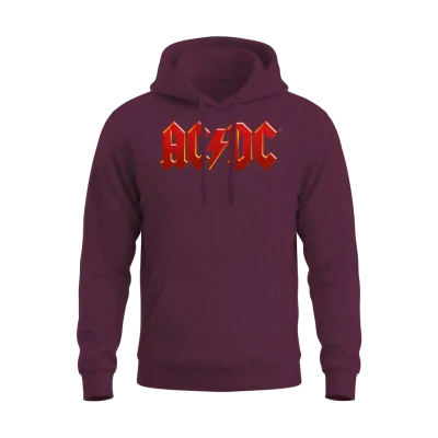 Ac/dc Classic Logo with Lightning Bolt Unisex Hoodie - Maroon