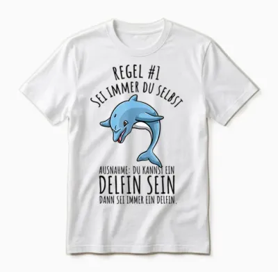 Sei Immer Du Selbst Lustiges Delfin Unisex T-Shirt - White