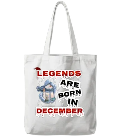 Born in December Shirt New Year Tote Bags - White