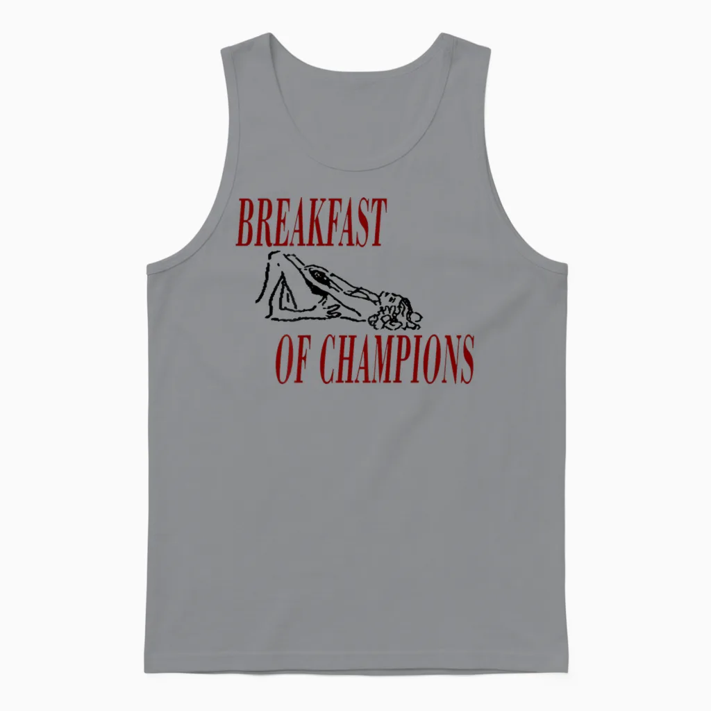 Breakfast of Champions Official Unisex Tank Top in Sport Grey