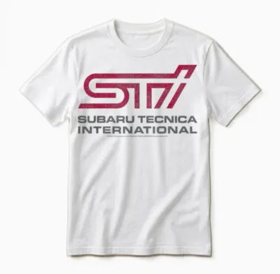 Subaru Tecnica International Sti Distressed Logo Car Brand Unisex T-Shirt - White