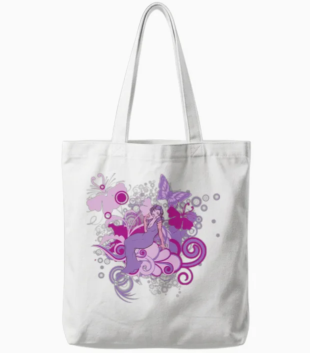 Retro Lady Tote Bags in White