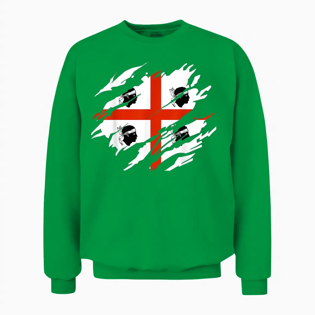 Sardinien Flagge Unisex Sweatshirt in Irish Green