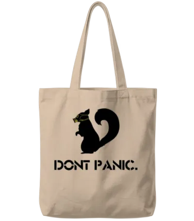 Don't Panic Squirrel Tote Bags - Natural