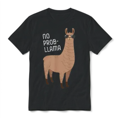 No Prob-Llama | Cool Llama with Sunglasses Design Unisex T-Shirt - Black