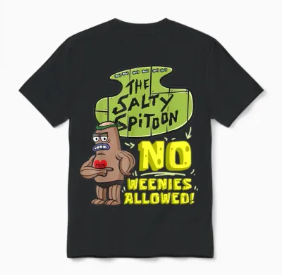 Mademark X Spongebob Squarepants - Salty Spitoon No Weenies Allowed Spongebob Gym Bodybuilder Unisex T-Shirt - Black