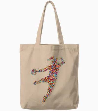 Handball Handballer Handball Player Women Girls Kids T-Shirt, Black Tote Bags - Natural