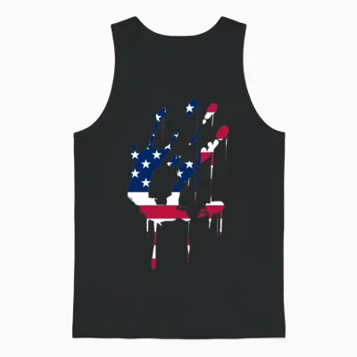 America Flag Art Unisex Tank Top - Black