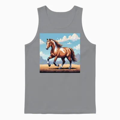 A Pixel Art of a Horse Unisex Tank Top - Sport Grey