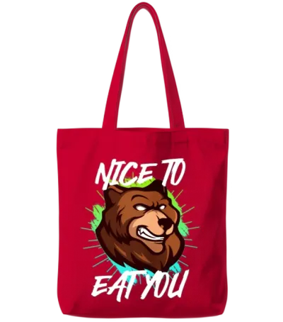 Nice to Eat You Nature Boy Mountain Lover Tote Bags - Red